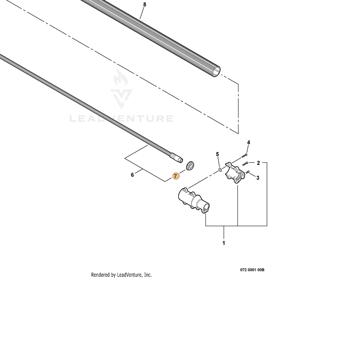 ECHO part 9405736002 — IPL diagram snippet (6x zoom, amber highlight)