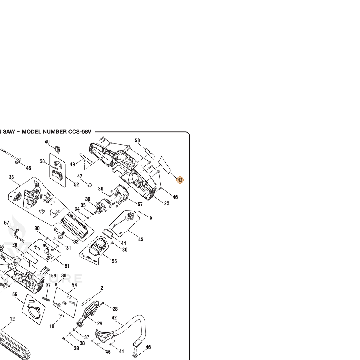 ECHO part 940657144 — IPL diagram snippet (6x zoom, amber highlight)