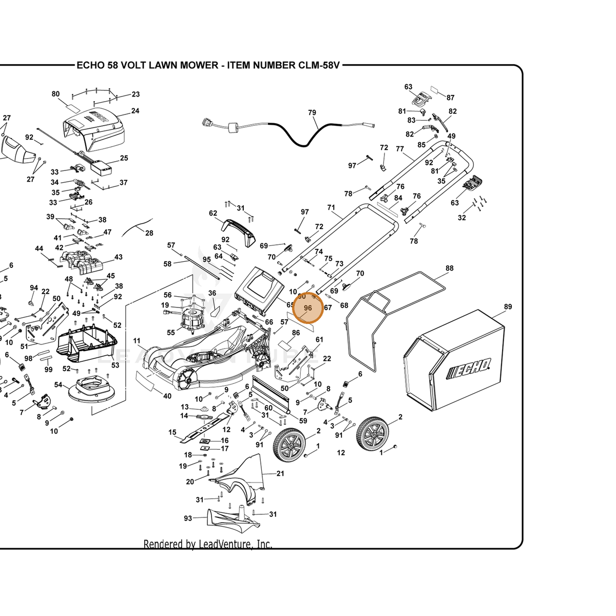 ECHO part 940657148 — IPL diagram snippet (6x zoom, amber highlight)
