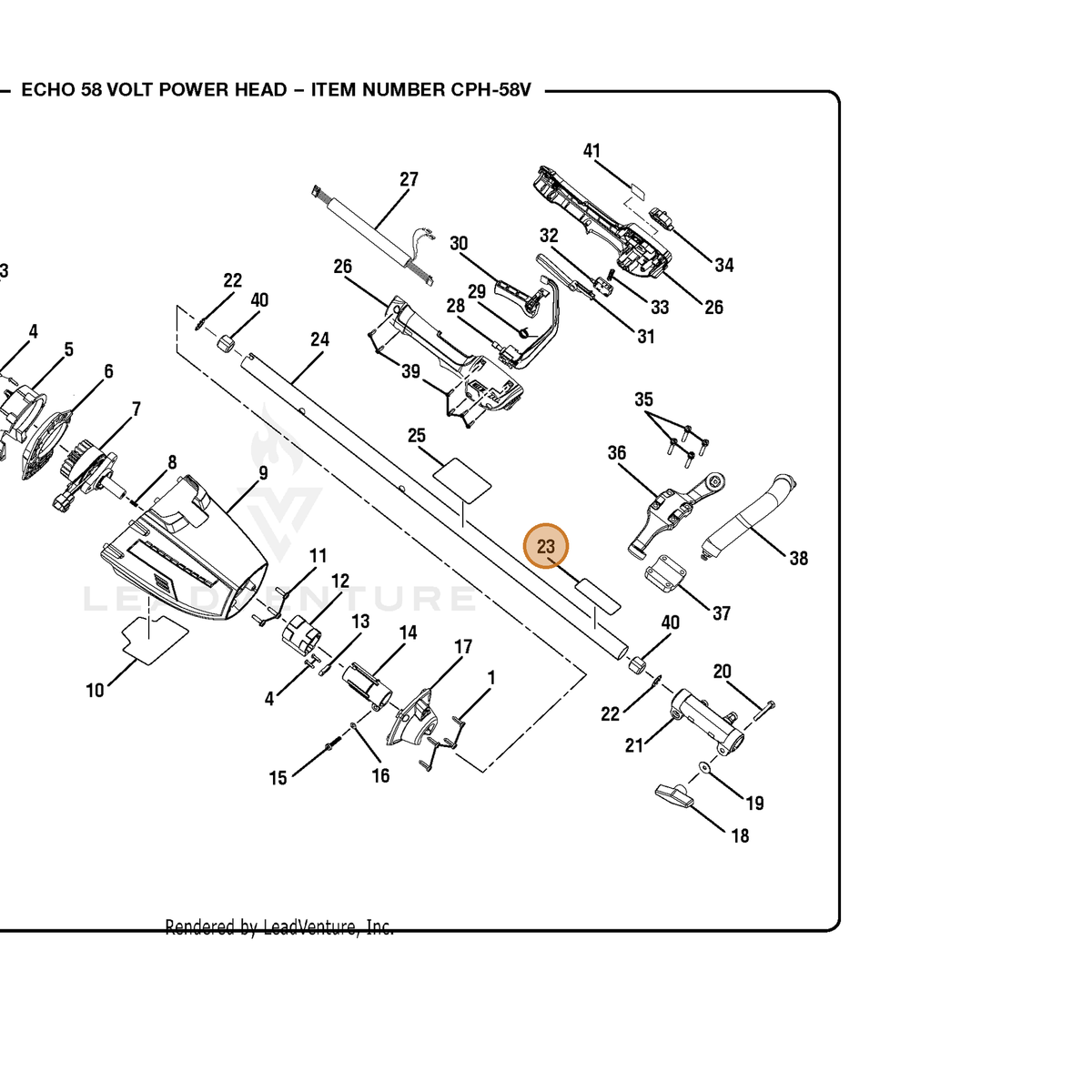 ECHO part 940657154 — IPL diagram snippet (6x zoom, amber highlight)