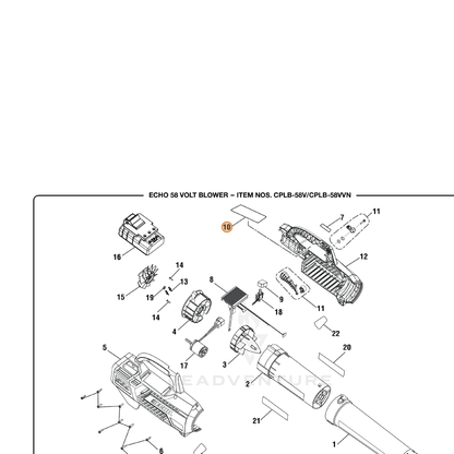 ECHO part 940657220 — IPL diagram snippet (6x zoom, amber highlight)