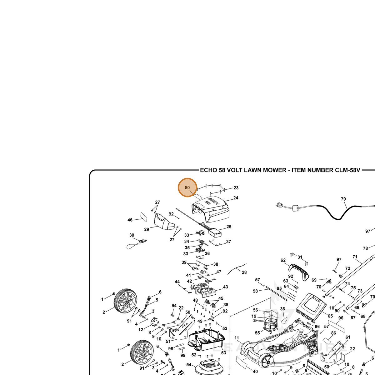 ECHO part 940851042 — IPL diagram snippet (6x zoom, amber highlight)