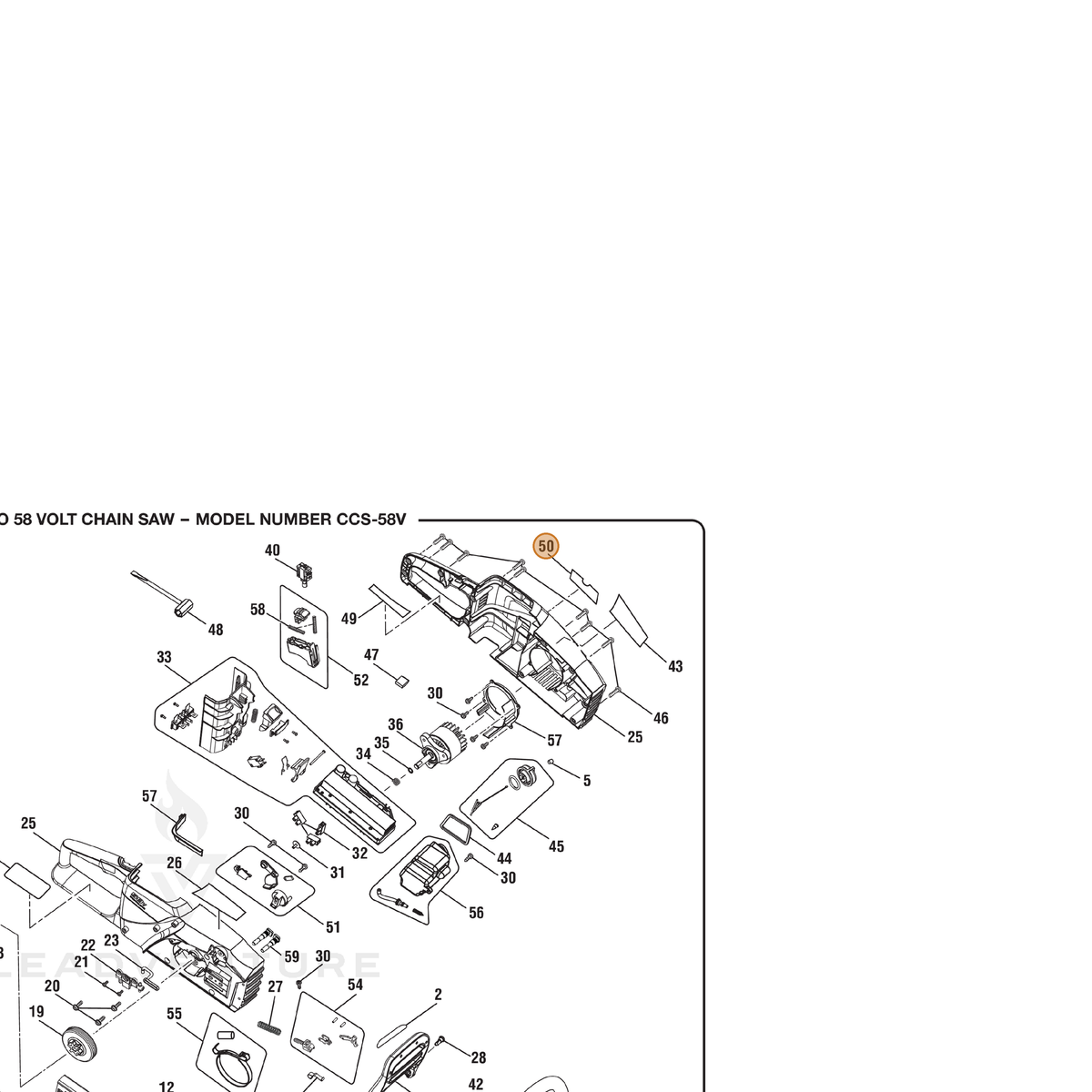 ECHO part 940851046 — IPL diagram snippet (6x zoom, amber highlight)
