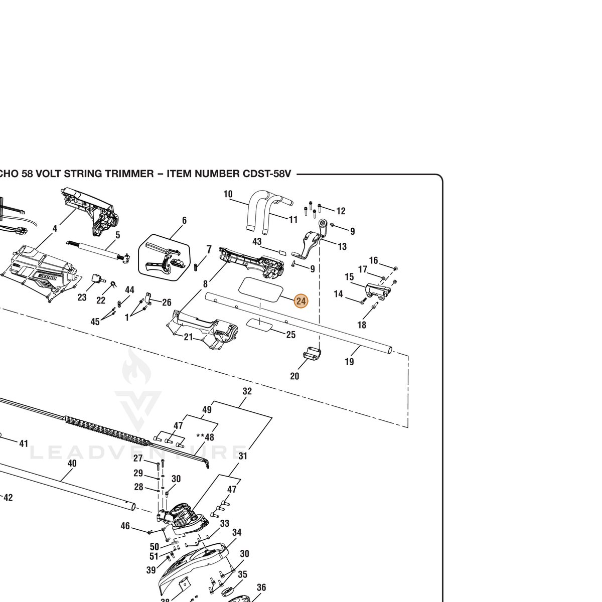 ECHO part 940851049 — IPL diagram snippet (6x zoom, amber highlight)