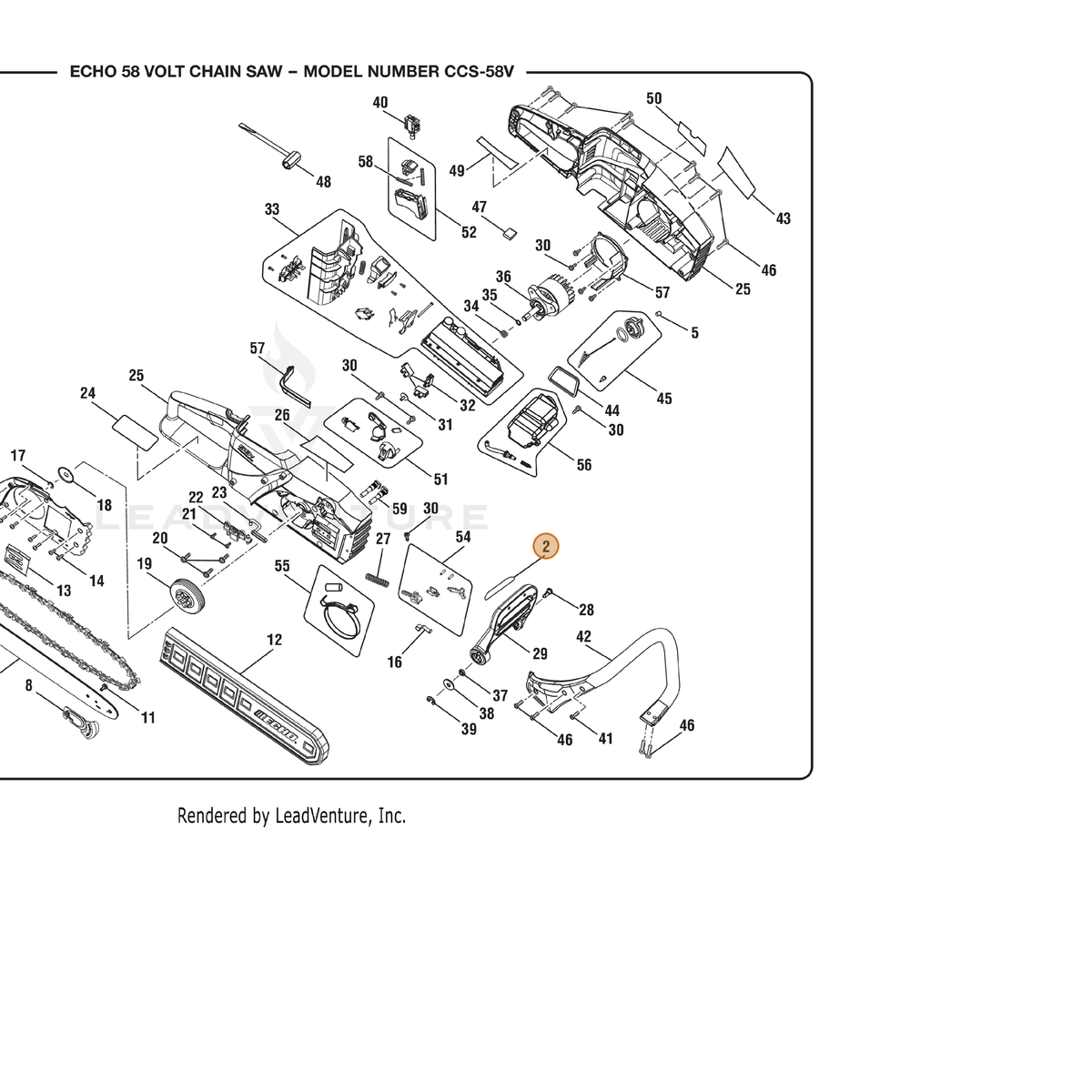 ECHO part 940851057 — IPL diagram snippet (6x zoom, amber highlight)