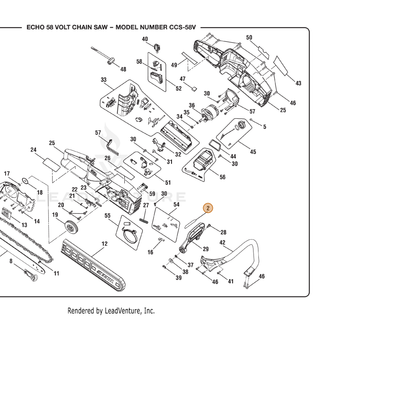 ECHO part 940851057 — IPL diagram snippet (6x zoom, amber highlight)