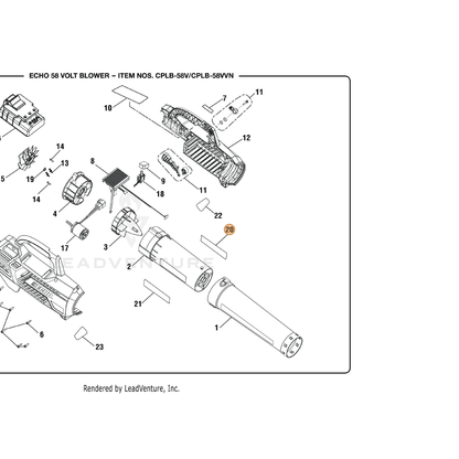 ECHO part 940851170 — IPL diagram snippet (6x zoom, amber highlight)