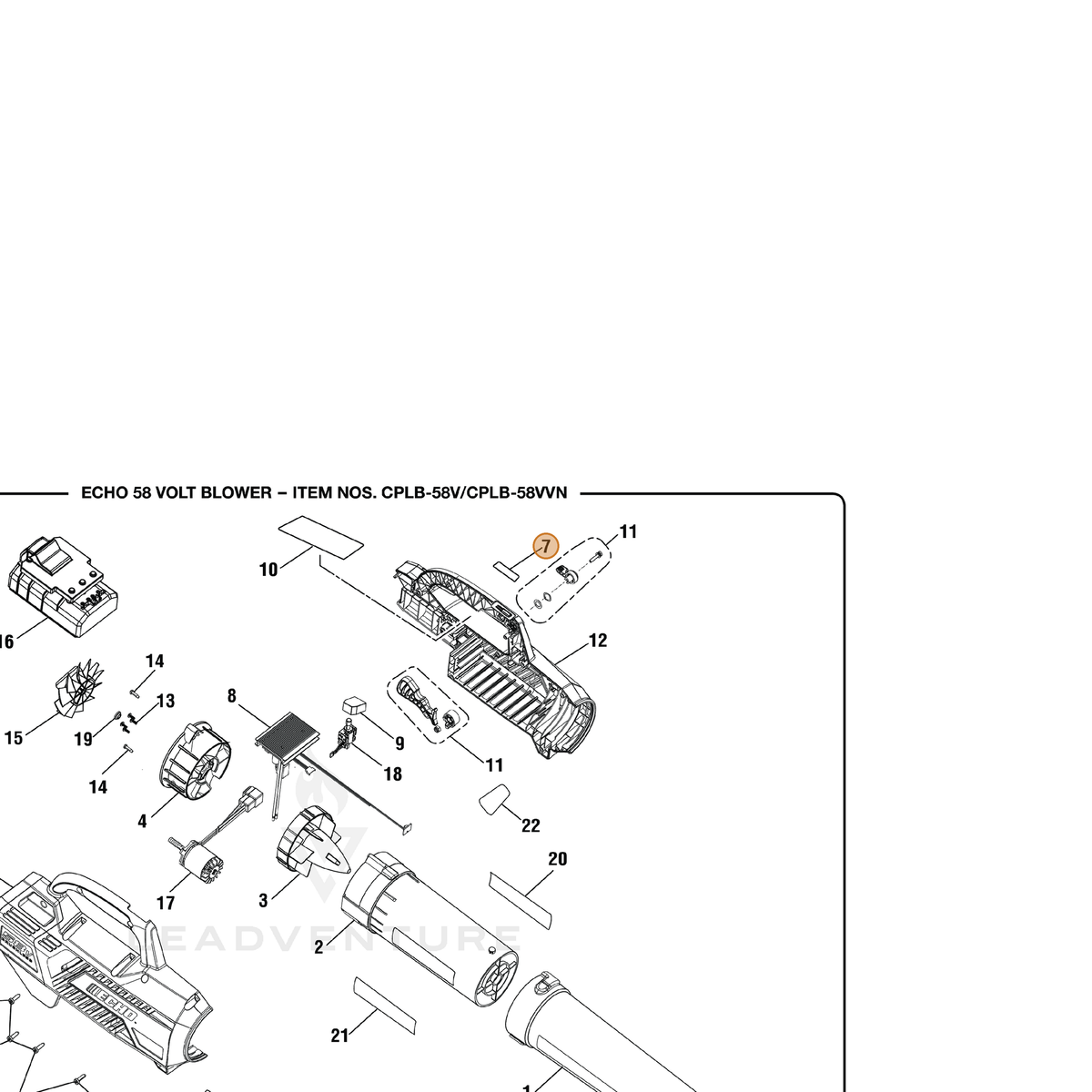 ECHO part 940851174 — IPL diagram snippet (6x zoom, amber highlight)