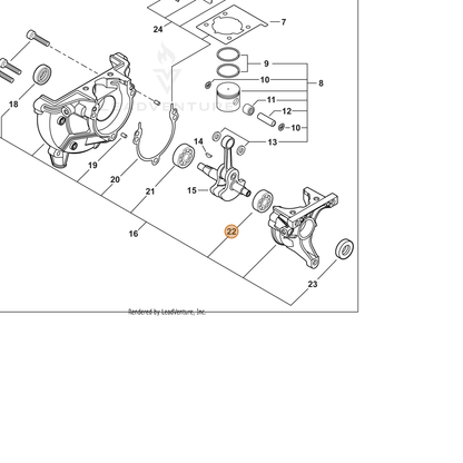 ECHO part 9409536000 — IPL diagram snippet (6x zoom, amber highlight)
