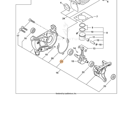 ECHO part 9409536001 — IPL diagram snippet (6x zoom, amber highlight)