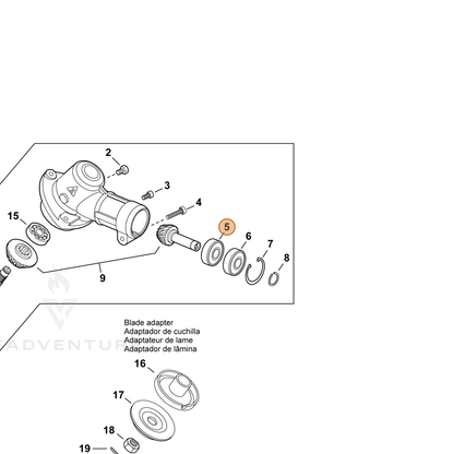 ECHO part 9411000609 — IPL diagram snippet (6x zoom, amber highlight)