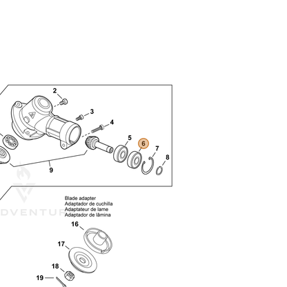 ECHO part 9411100609 — IPL diagram snippet (6x zoom, amber highlight)