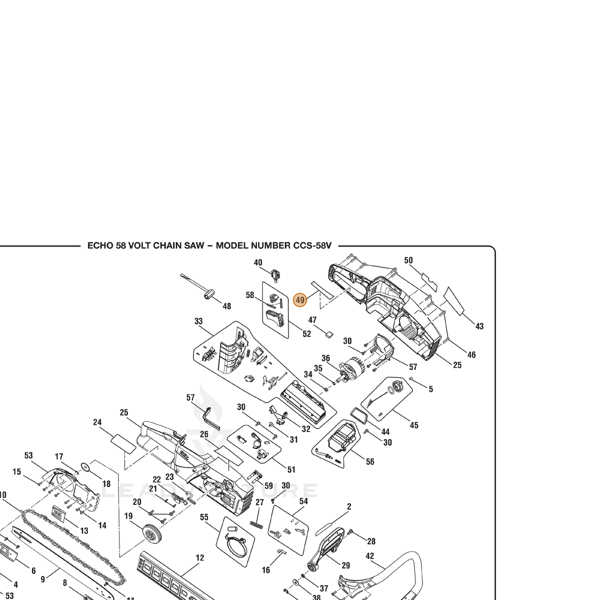 ECHO part 941588070 — IPL diagram snippet (6x zoom, amber highlight)