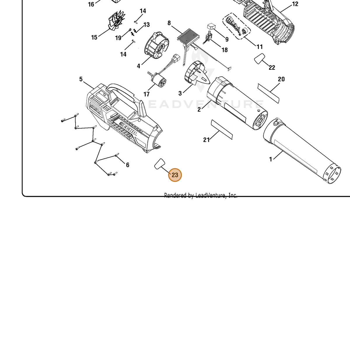 ECHO part 941588150 — IPL diagram snippet (6x zoom, amber highlight)
