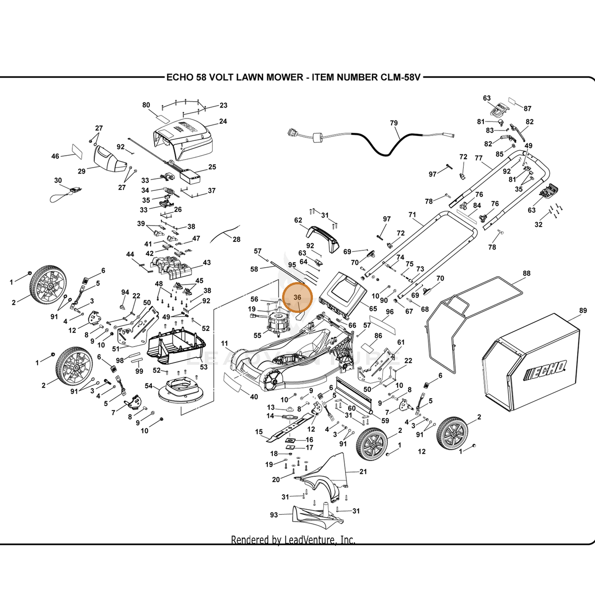 ECHO part 941641001 — IPL diagram snippet (6x zoom, amber highlight)