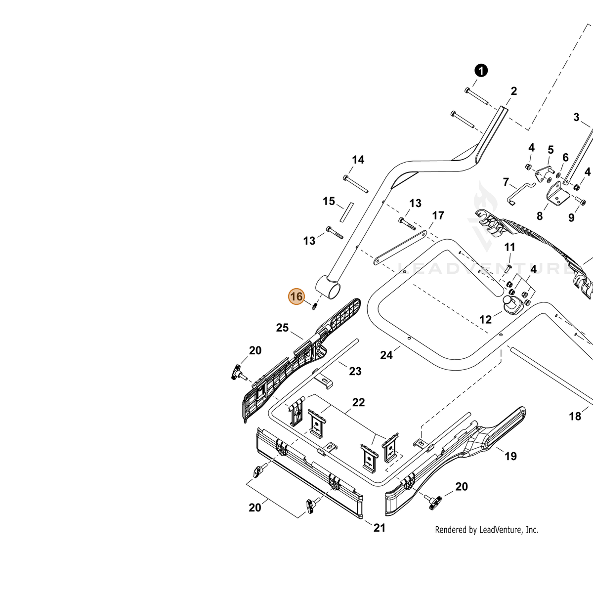 ECHO part 9498206115 — IPL diagram snippet (6x zoom, amber highlight)