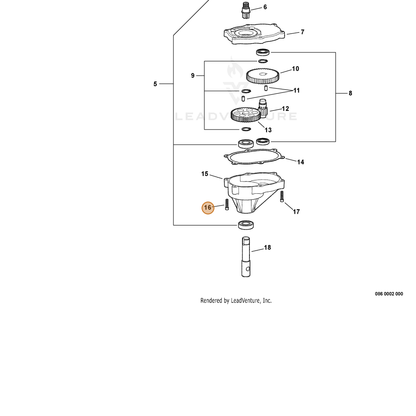 ECHO part 9507017200 — IPL diagram snippet (6x zoom, amber highlight)