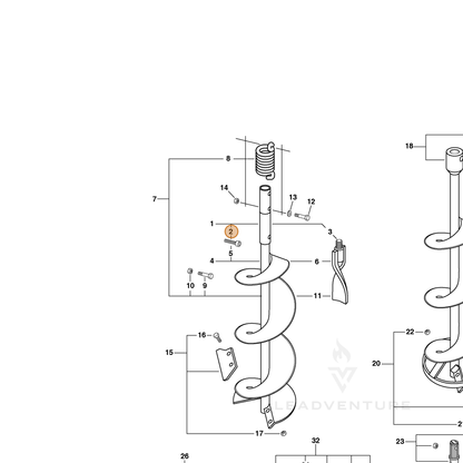 ECHO part 9507121125 — IPL diagram snippet (6x zoom, amber highlight)