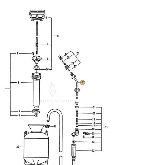 Echo part 99944100130 — IPL diagram snippet (6x zoom, amber highlight)