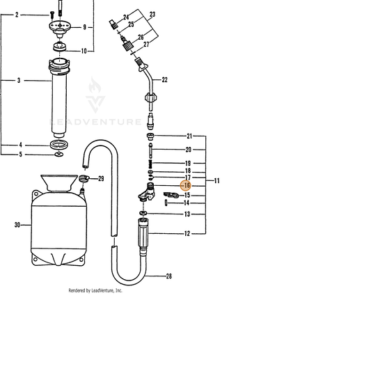 Echo part 99944100170 — IPL diagram snippet (6x zoom, amber highlight)