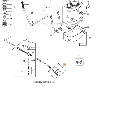 Echo part 99944100340 — IPL diagram snippet (6x zoom, amber highlight)