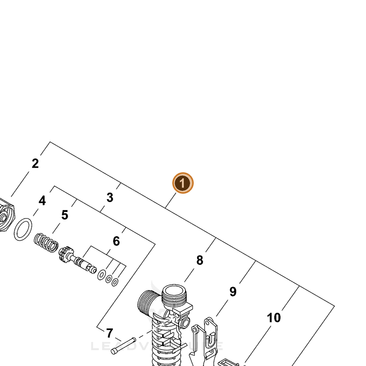 ECHO part 99944100478 — IPL diagram snippet (6x zoom, amber highlight)