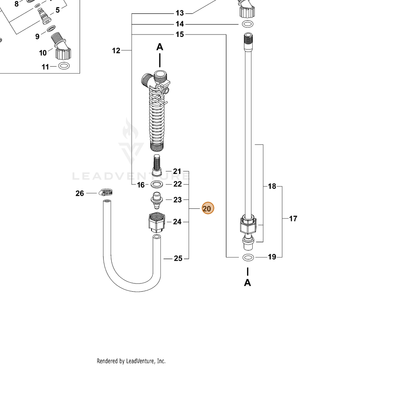 ECHO part 99944100479 — IPL diagram snippet (6x zoom, amber highlight)