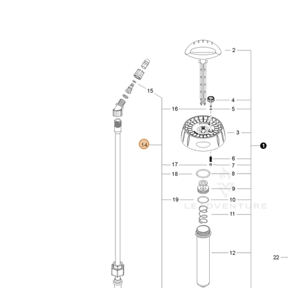 ECHO part 99944100487 — IPL diagram snippet (6x zoom, amber highlight)