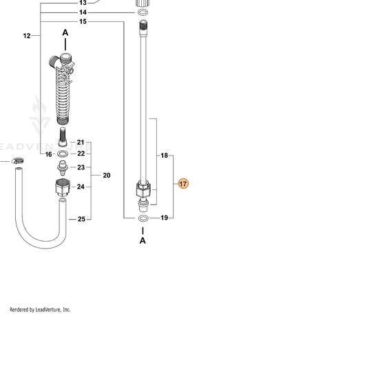 Echo part 99944100505 — IPL diagram snippet (6x zoom, amber highlight)