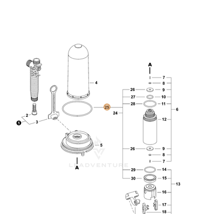 ECHO part 99944100523 — IPL diagram snippet (6x zoom, amber highlight)