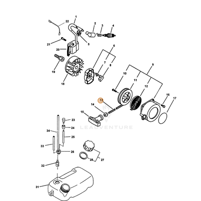 ECHO part 99944450000 — IPL diagram snippet (6x zoom, amber highlight)