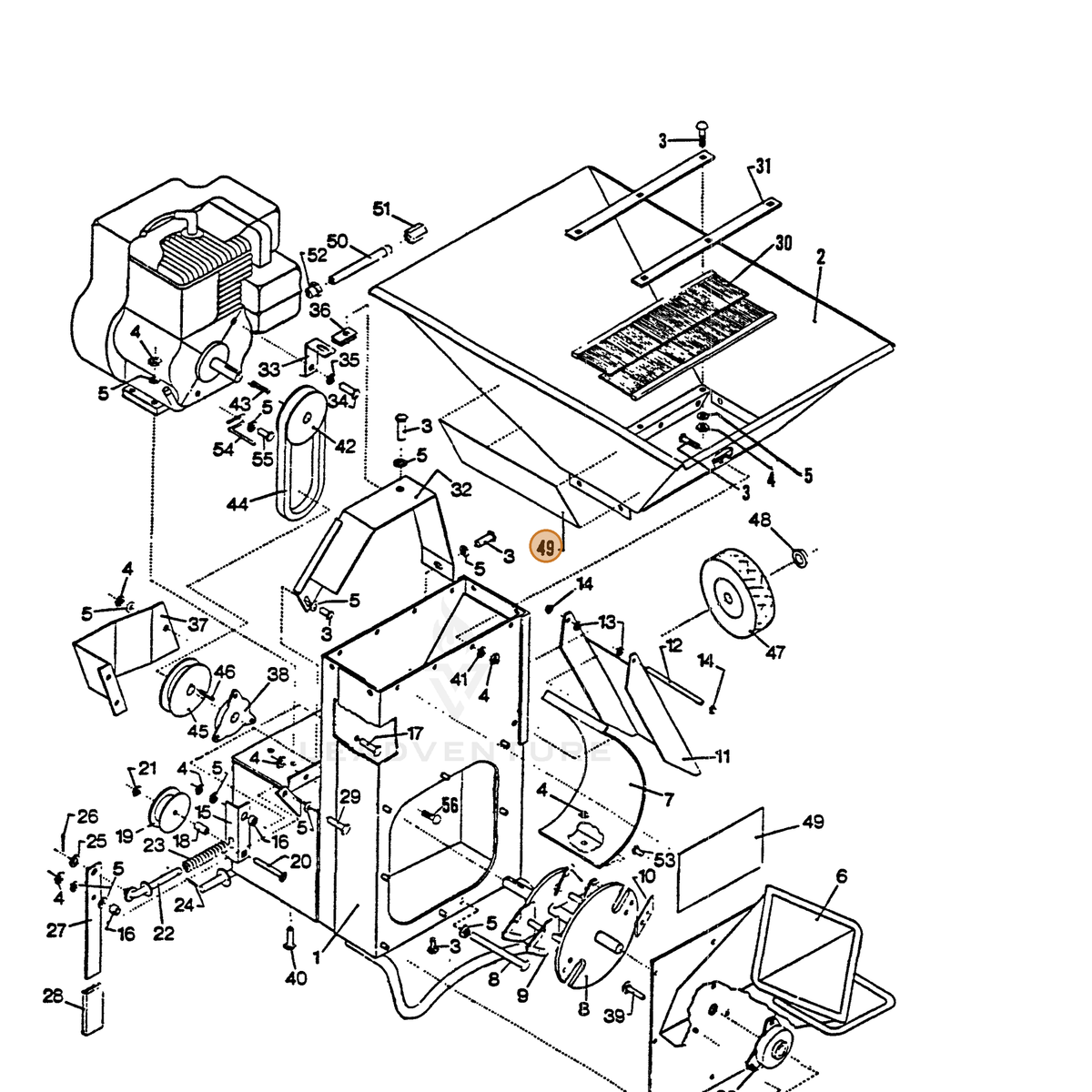 ECHO part 99945000330 — IPL diagram snippet (6x zoom, amber highlight)