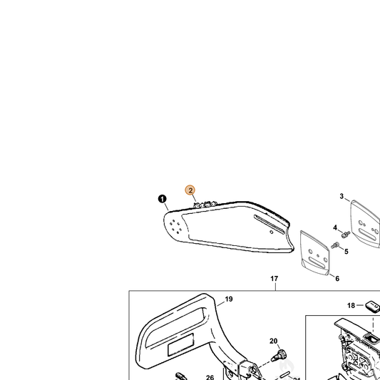 Echo part 99988800045 — IPL diagram snippet (6x zoom, amber highlight)