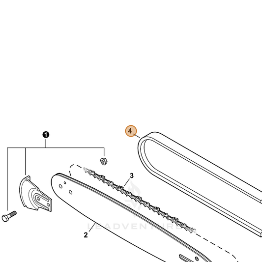Echo part 99988801595 — IPL diagram snippet (6x zoom, amber highlight)