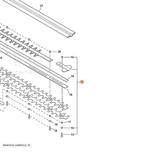 Echo part 99988802030 — IPL diagram snippet (6x zoom, amber highlight)