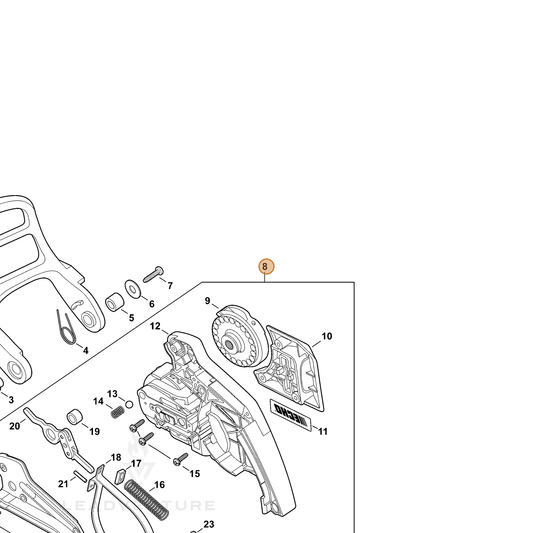 Echo part 99988802200 — IPL diagram snippet (6x zoom, amber highlight)