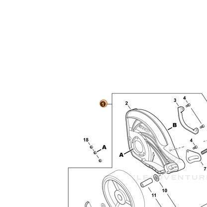 ECHO part A001000030 — IPL diagram snippet (6x zoom, amber highlight)