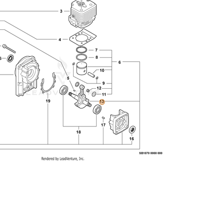 ECHO part A011000140 — IPL diagram snippet (6x zoom, amber highlight)