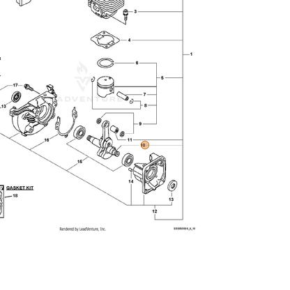 ECHO part A011000160 — IPL diagram snippet (6x zoom, amber highlight)