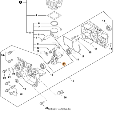 ECHO part A011000250 — IPL diagram snippet (6x zoom, amber highlight)
