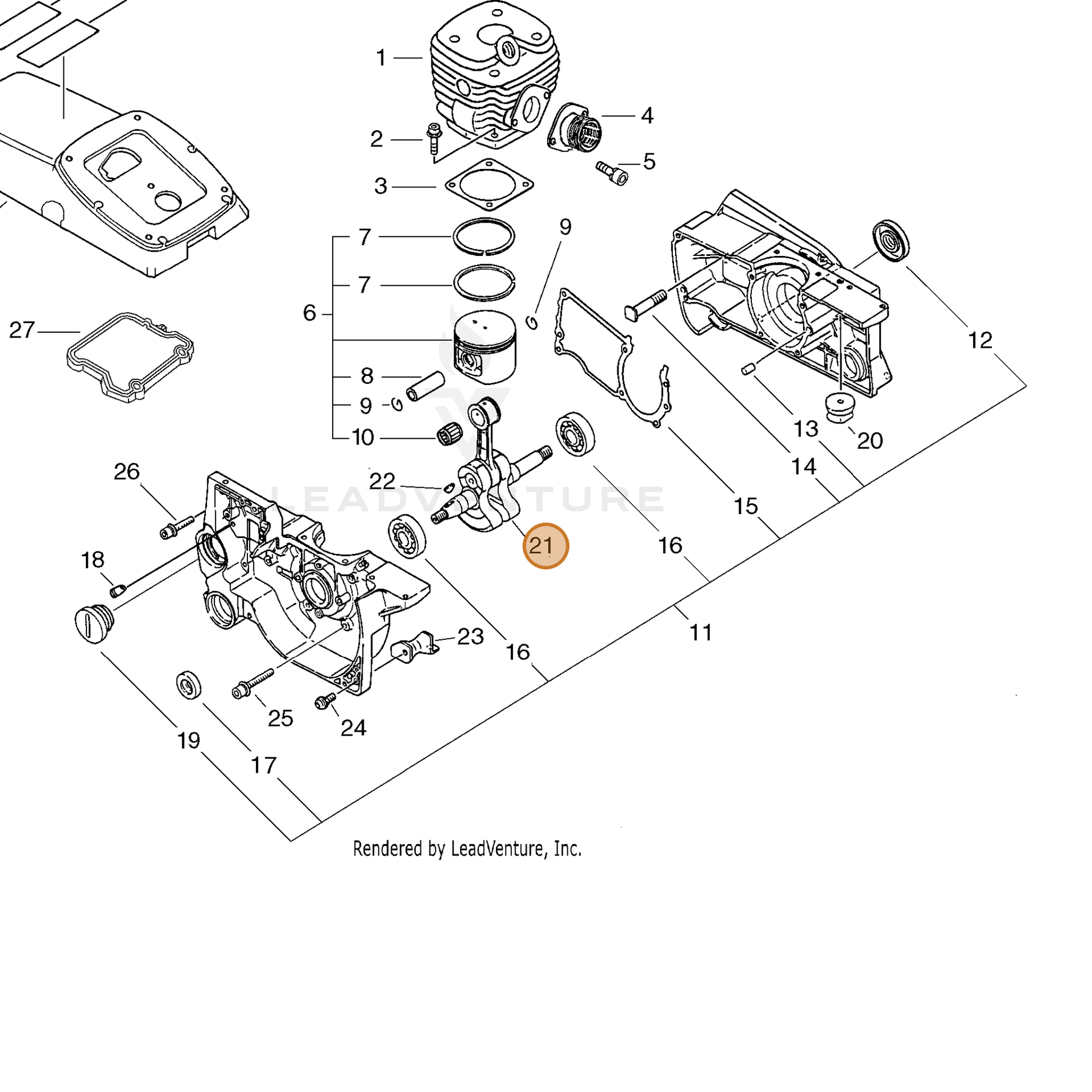 ECHO part A011000292 — IPL diagram snippet (6x zoom, amber highlight)