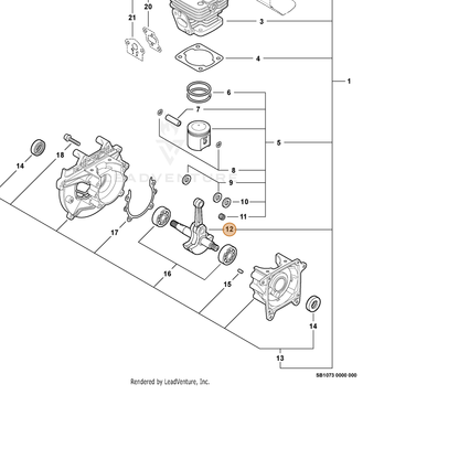 ECHO part A011000301 — IPL diagram snippet (6x zoom, amber highlight)