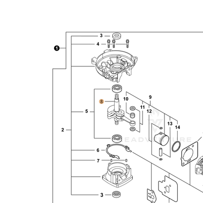 ECHO part A011000313 — IPL diagram snippet (6x zoom, amber highlight)