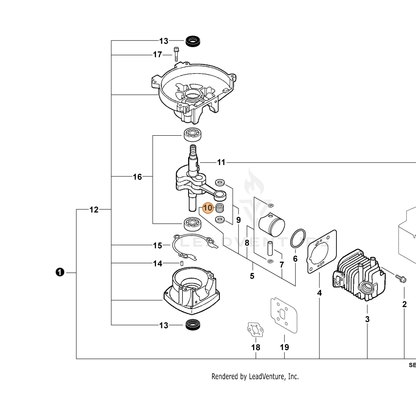 ECHO part A011000391 — IPL diagram snippet (6x zoom, amber highlight)
