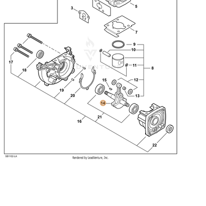 ECHO part A011000434 — IPL diagram snippet (6x zoom, amber highlight)