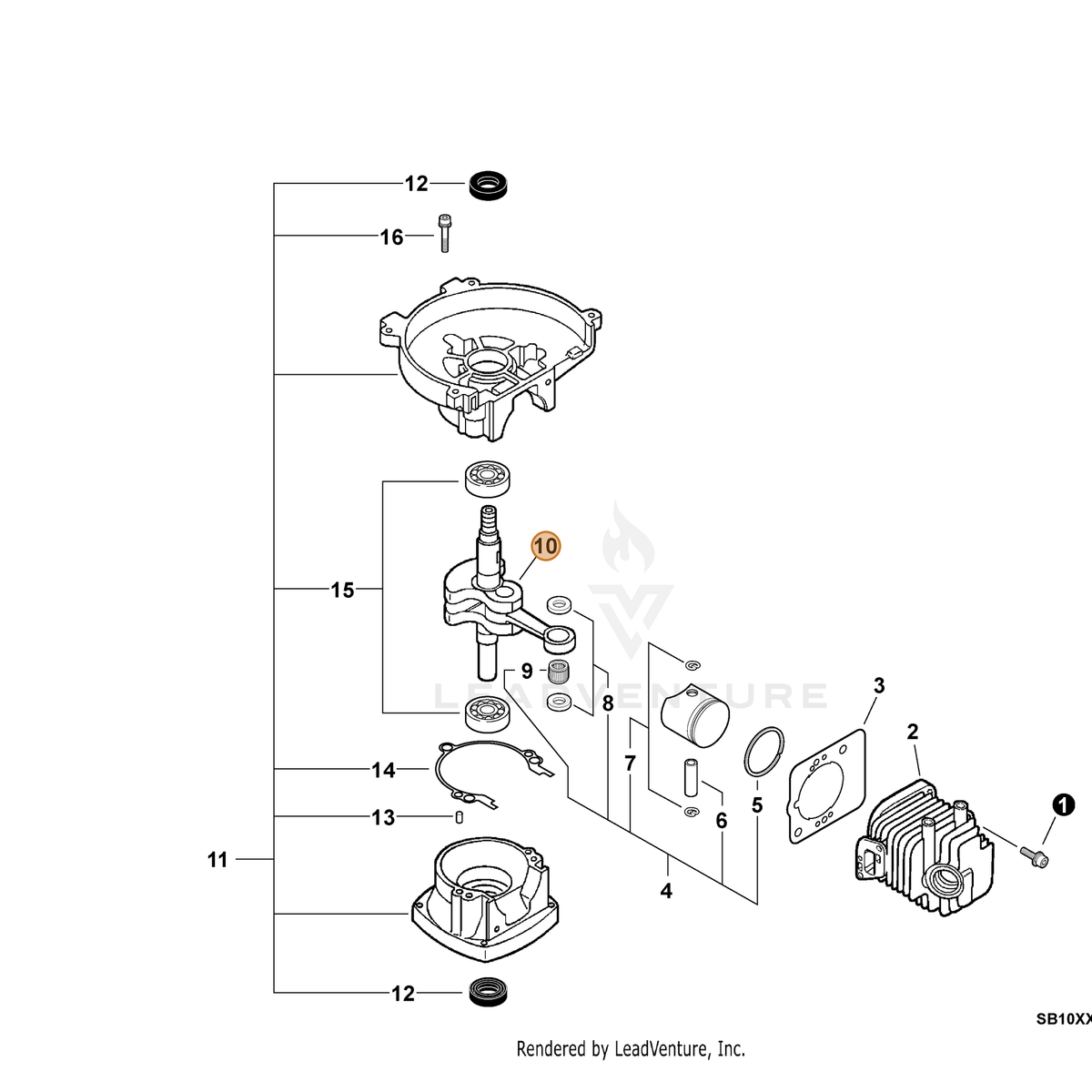 ECHO part A011000440 — IPL diagram snippet (6x zoom, amber highlight)