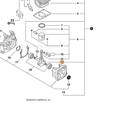 ECHO part A011000471 — IPL diagram snippet (6x zoom, amber highlight)