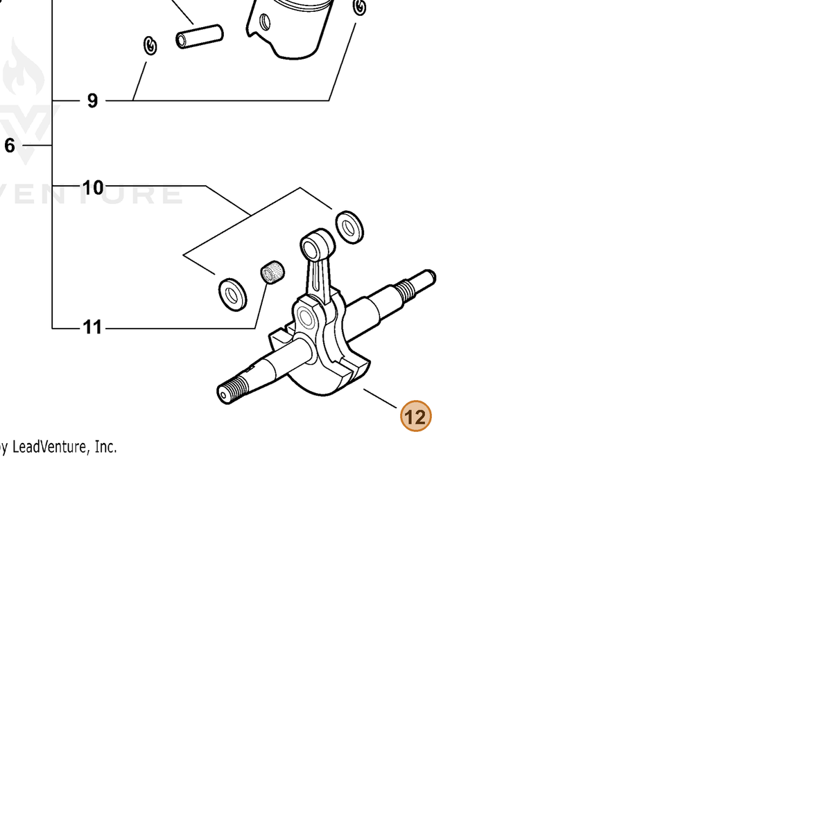 ECHO part A011001270 — IPL diagram snippet (6x zoom, amber highlight)