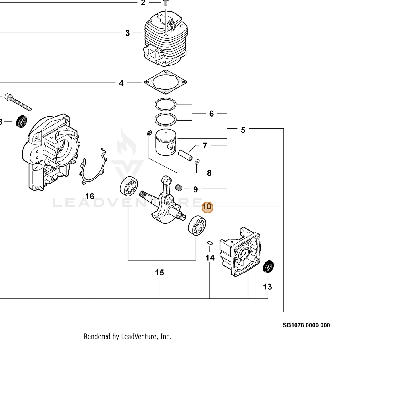 ECHO part A011001320 — IPL diagram snippet (6x zoom, amber highlight)