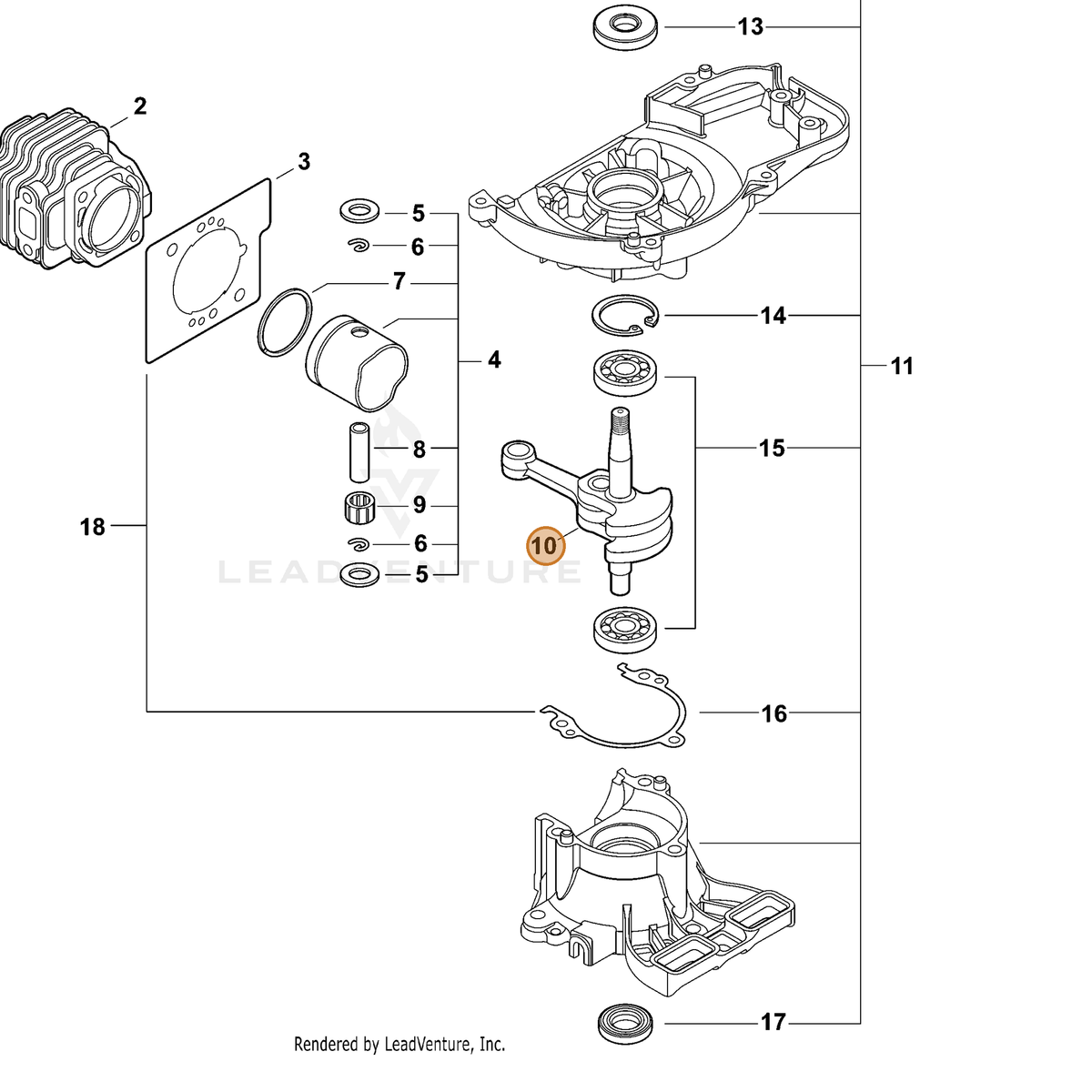 ECHO part A011001360 — IPL diagram snippet (6x zoom, amber highlight)
